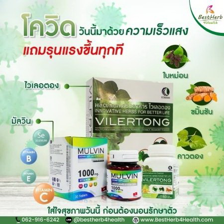 สารสกัดคาวตอง ขมิ้นชัน ใบหม่อน รวมกับวิตามินมัลวิน เสริมภูมิ ต้านไวรัส ลดความเสี่ยงโควิด