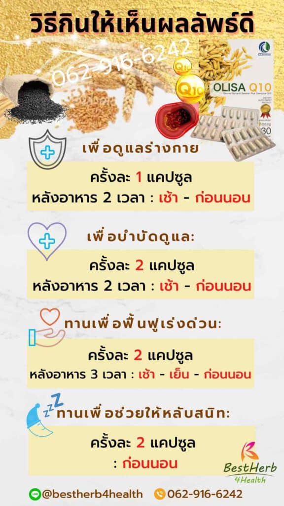 วิธีกินโอลิซ่าคิวเท็น ให้เห็นผลดีที่สุด 